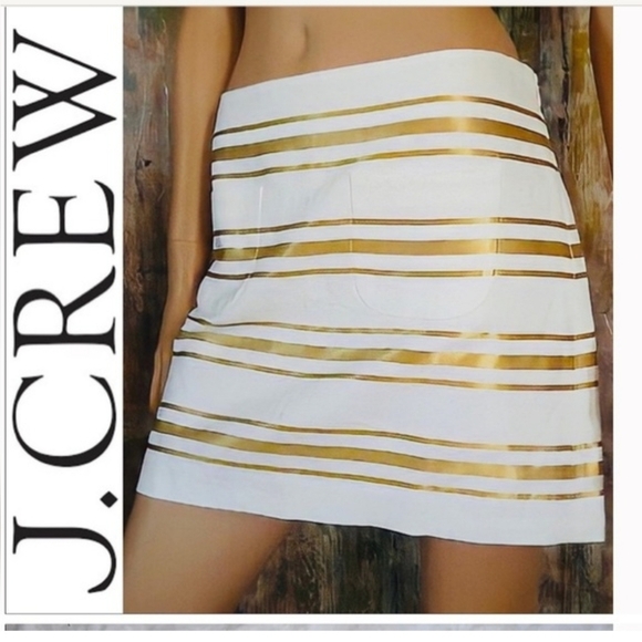 J.Crea golden stripes mini skirt size 0 - Picture 1 of 10